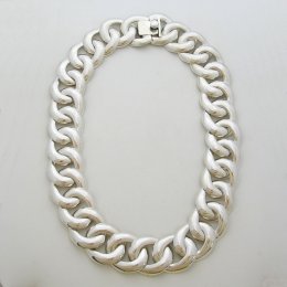 Sterling Silver Necklace with Oval Weave