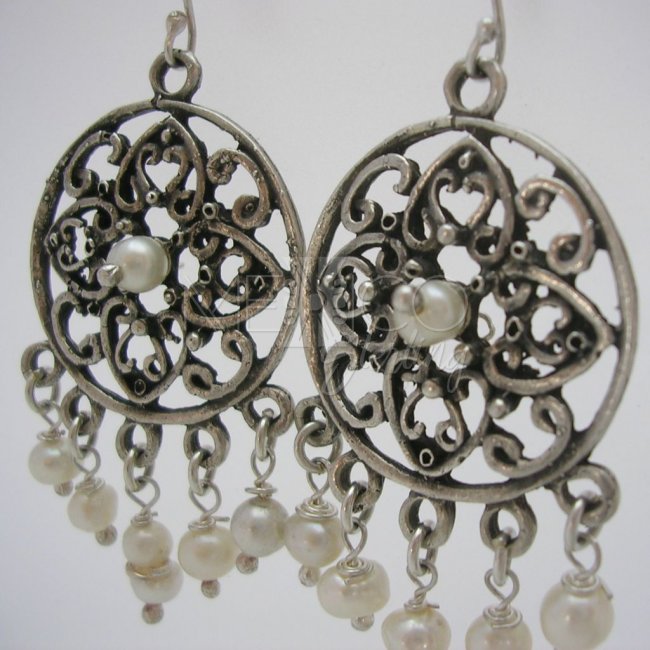 Taxco Sterling Silver Earrings with Pearls