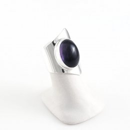 Silver Abstract Dream Amethyst Ring
