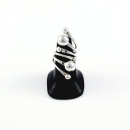 Silver Modernist Beauty Spheres Ring