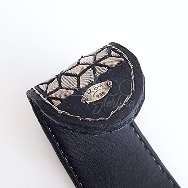 Cubism Dream Taxco Silver-Leather Cuff