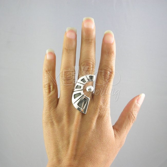 Mexican Silver Stars Organ Ring