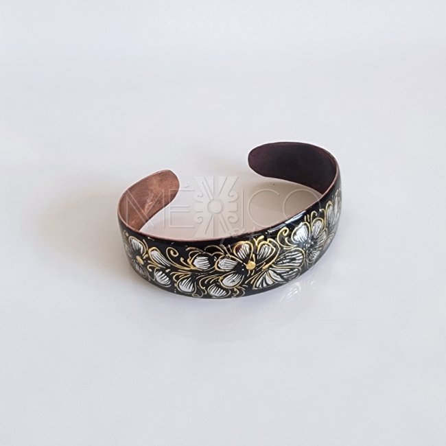 Decorated Artisan Copper Bracelet Cuff
