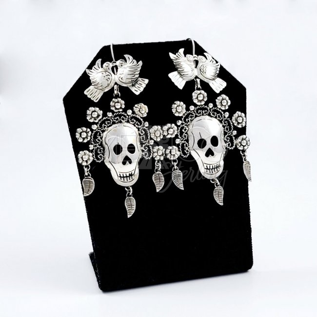 Mazahua Day of the Dead Catrina Earrings