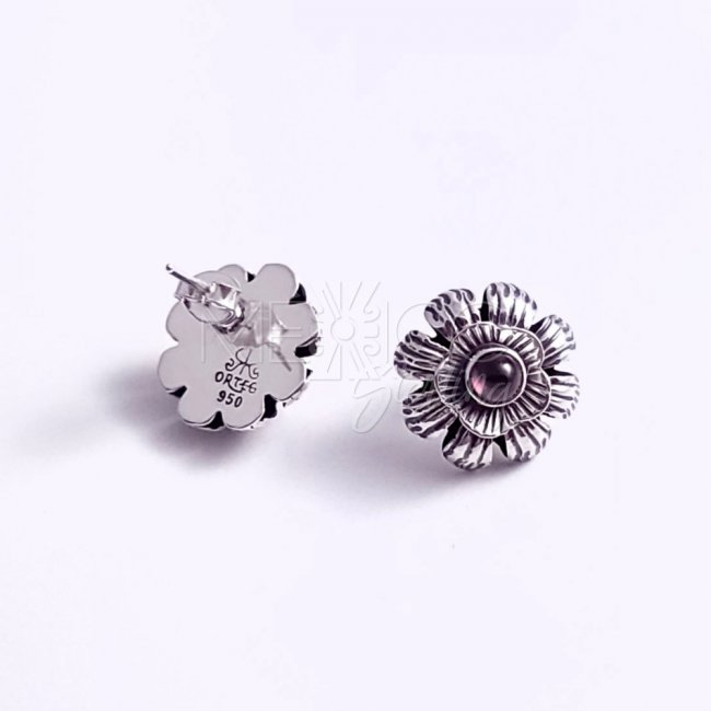 Artisan Sterling Silver Flower Post Earrings