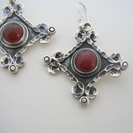 Classic Taxco Silver Earrings and Stones