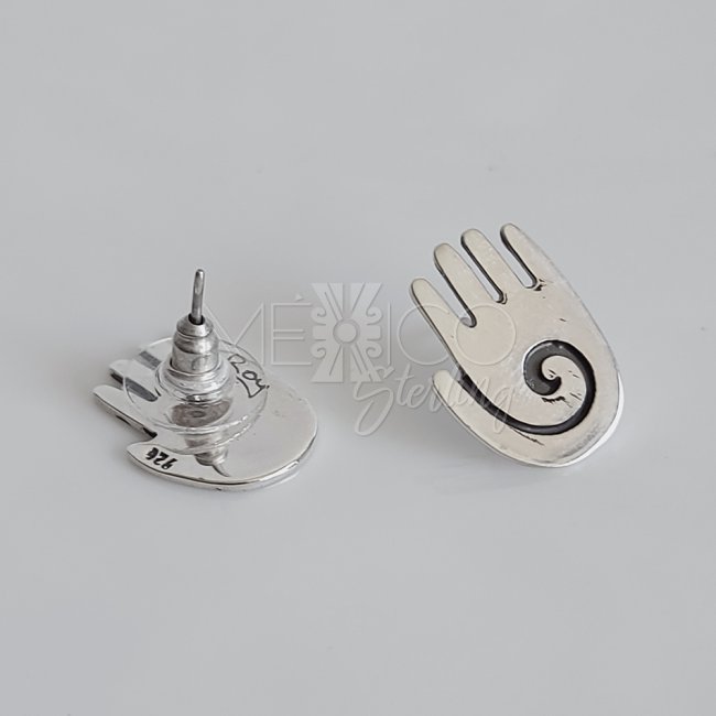 Sterling Silver Tribal Hand Post Earrings