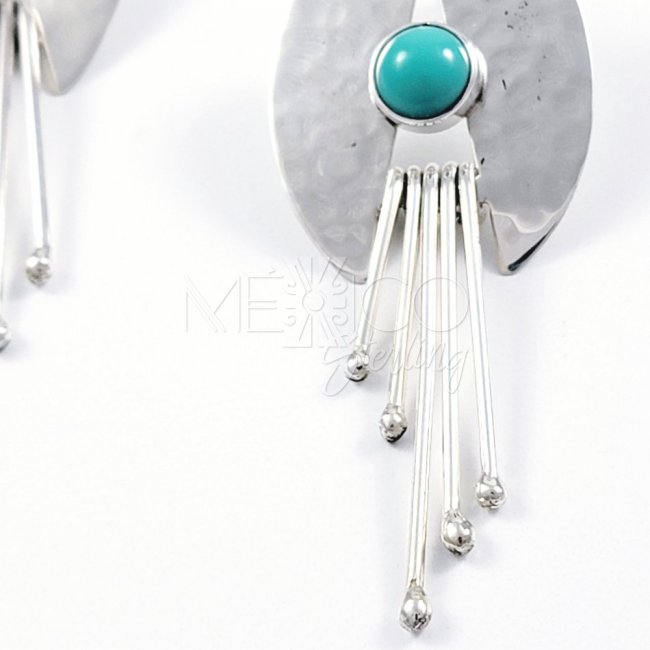 Silver and Turquoise Long Legs Earrings