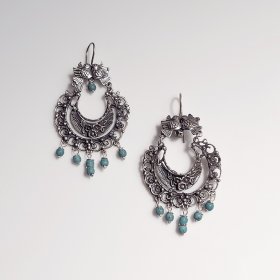 Silver Turquoise Feminine Earringss