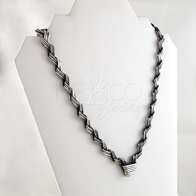 950 Taxco Silver Zig Zag Necklace