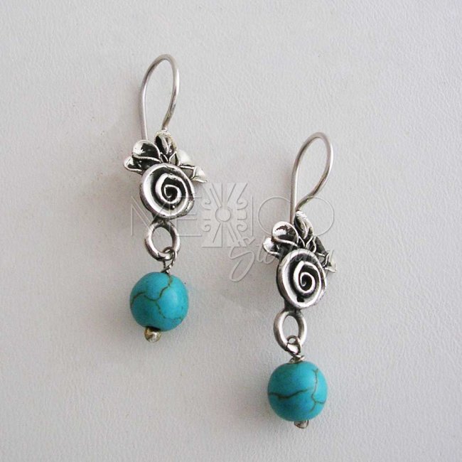 Mysterious Rose Taxco Silver Earrings