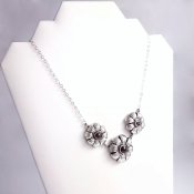 Artisan Sterling Silver Flower Pendant Necklace