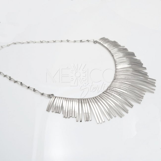 Taxco Silver Musical Sticks Necklace