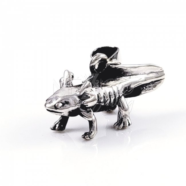 Artistic Delicate Silver Axolotl Pendant