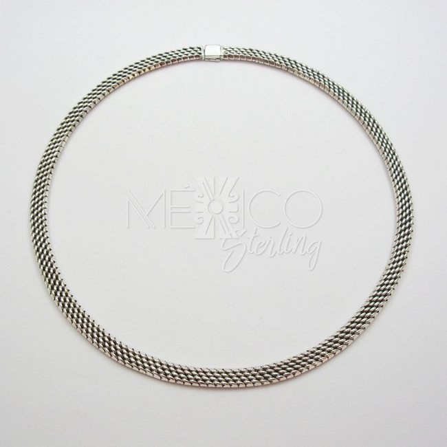 Solid Silver Taxco Necklace - Click Image to Close