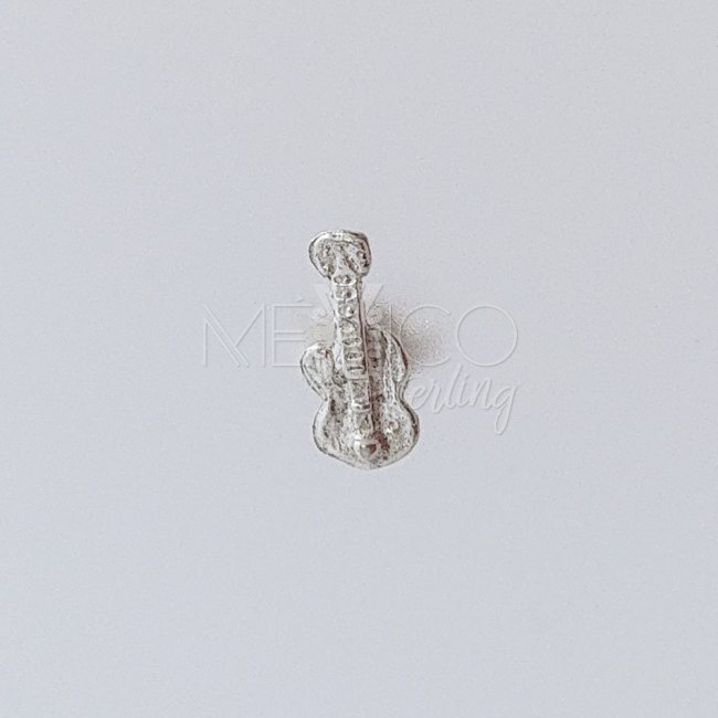 Cute Sterling Silver Miniature Guitar Studs