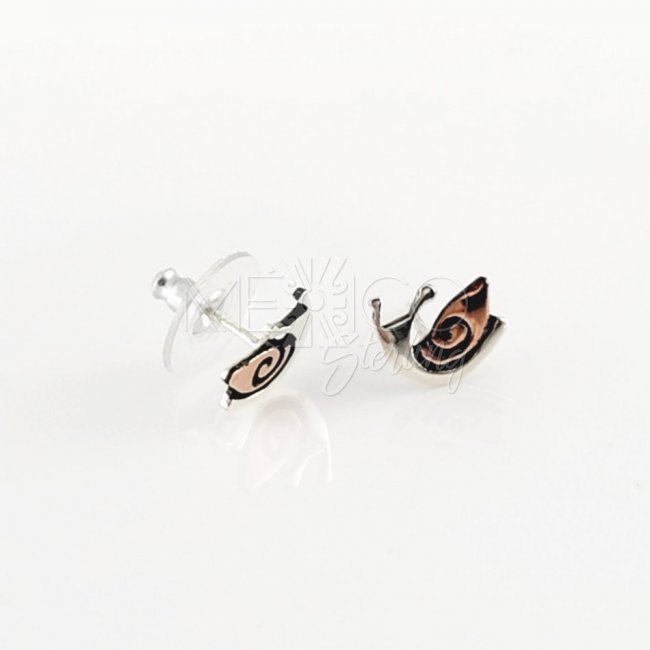 Cutest Silver and Copper Snail Earrings