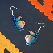 Mexican Decorated Copper Jarritos Earrings