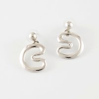 Modern Silver Kidney Beans Earrings