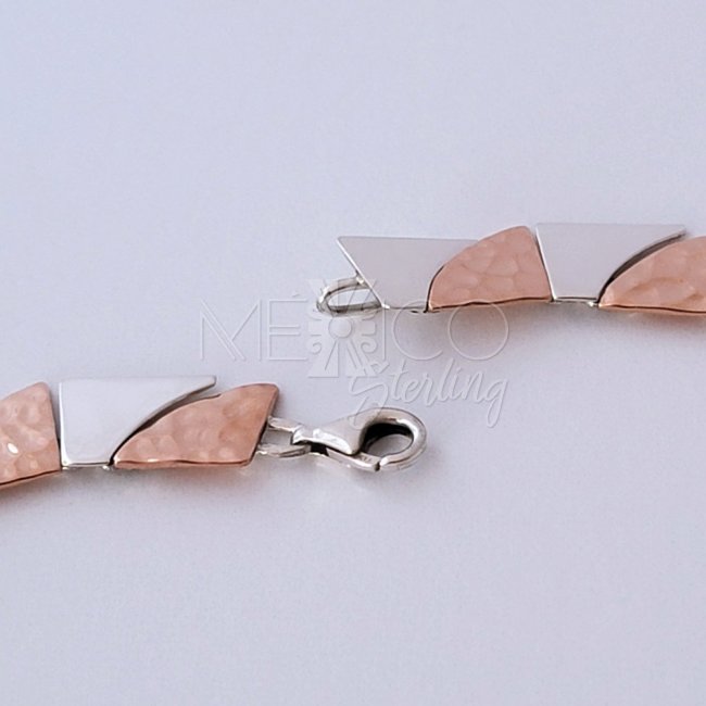 Taxco Silver and Copper Puzzle Necklace