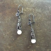 Romantic Filigree Taxco Silver Earrings