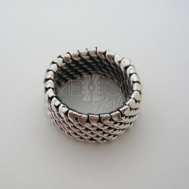 Taxco Sterling Silver Basket Weave Ring