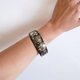 Decorated Artisan Copper Bracelet Cuff