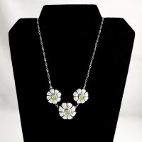 Artisan Silver and Peridot Flower Chain Necklace