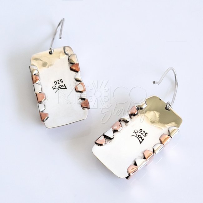 Silver Mixed Metals Stacked Bar Earrings