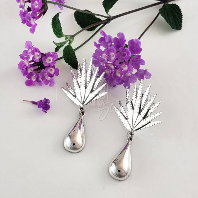 Mexican Silver Agave Earrings