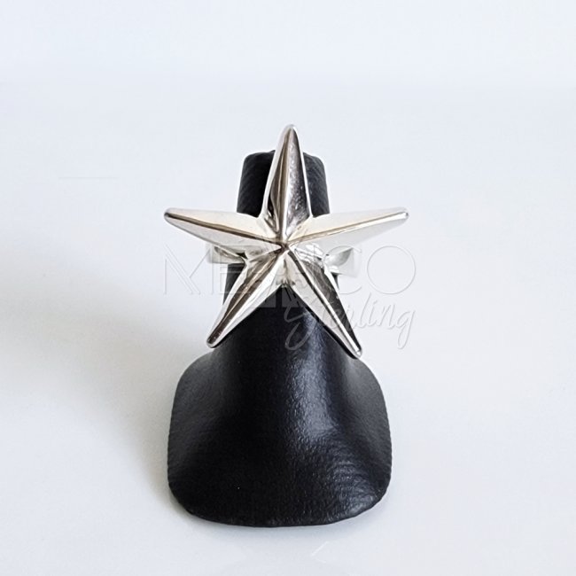 Bold Taxco Silver Five Point Star Ring