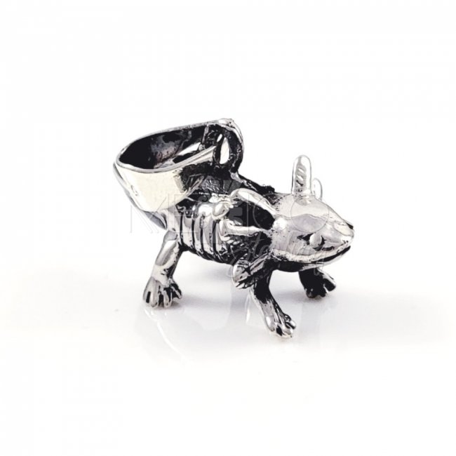 Artistic Delicate Silver Axolotl Pendant