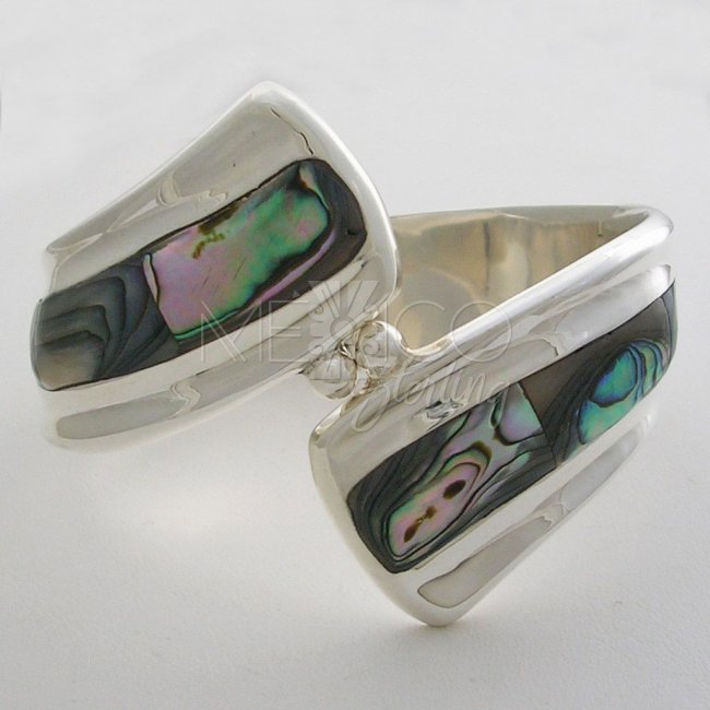 Hinge Sterling Silver and Abalone Cuff