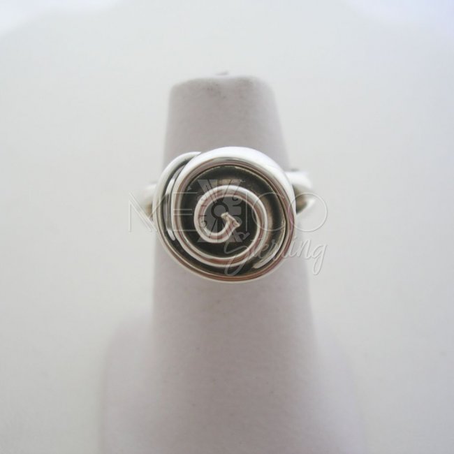Mexican Silver Ring with a Stylized Rose