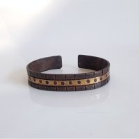 Oxidized Brass and Copper Cuff Bracelet