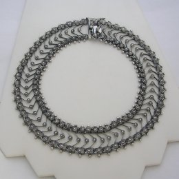 Sterling Silver Necklace with Baroque Style