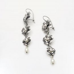 Silver Mazahua Flowers Earrings