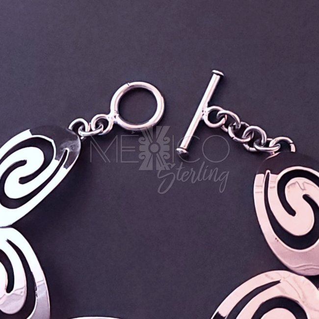 Taxco Silver Water Swirls Bracelet