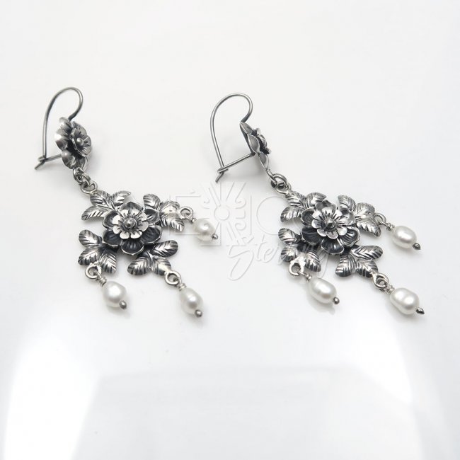 Silver Mazahua Dawn Dangle Earrings