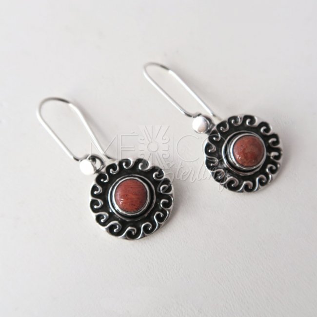 Stone and Silver Mystic Sun Earrings