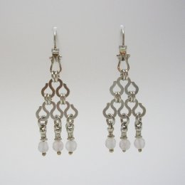 Taxco Silver Dangling Earrings Moonstones