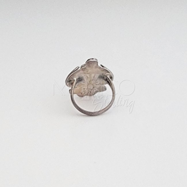 Mexican Opal and Silver Vintage Eagle Ring