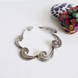 Vintage Reproduction Silver Waves Bracelet