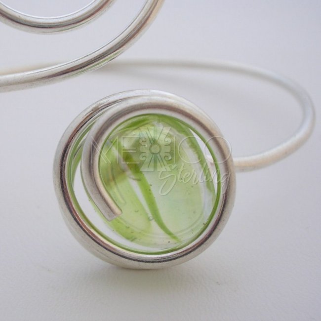 Silver Plated Bracelet with Glass