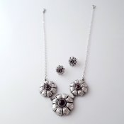 Artisan Sterling Silver Flower Pendant Necklace