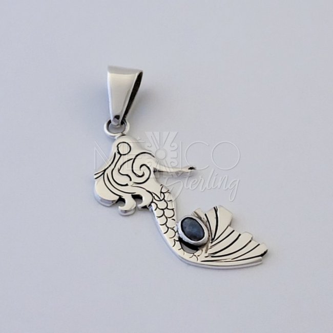 Playful Sterling Silver Mermaid Pendant