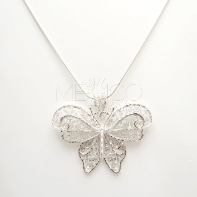 Silver Ethereal Large Butterfly Pendant