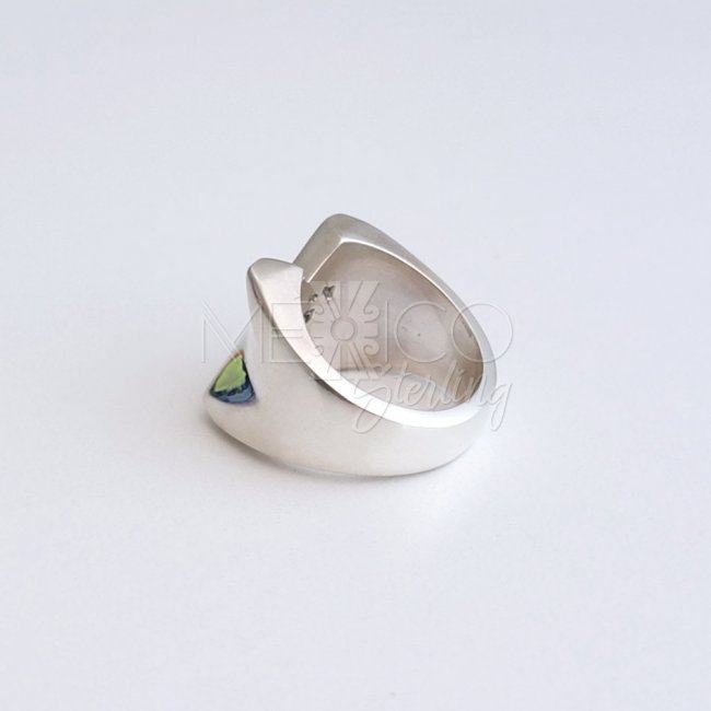 Modern Taxco Solid Silver X ring