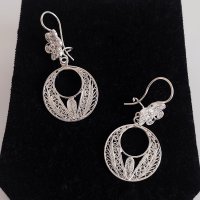 Sterling Silver Filigree Hoop Earrings Sterling Silver Filigree Hoop Earrings