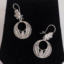 Sterling Silver Filigree Hoop Earrings